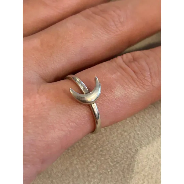 925 sterling silver ring band size 8 lot d8 moon - Image 3