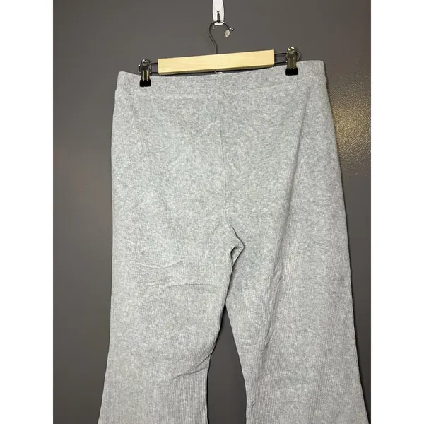 Aerie Pants Womens Large Gray Knit Wide Leg Lounge Sweatpants Elastic Waist - Image 5