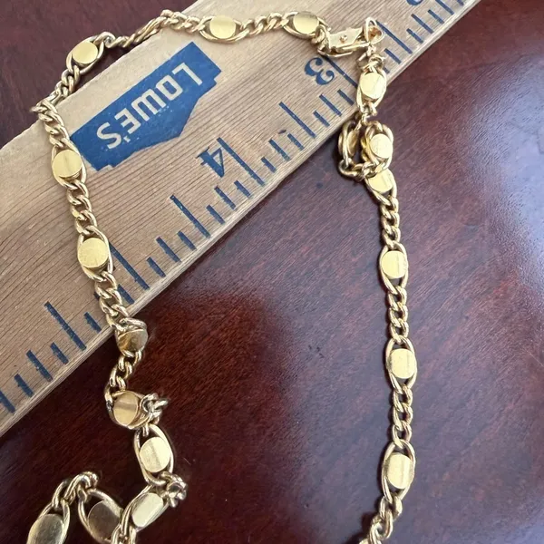 Gold Tone Long Necklace - Image 2