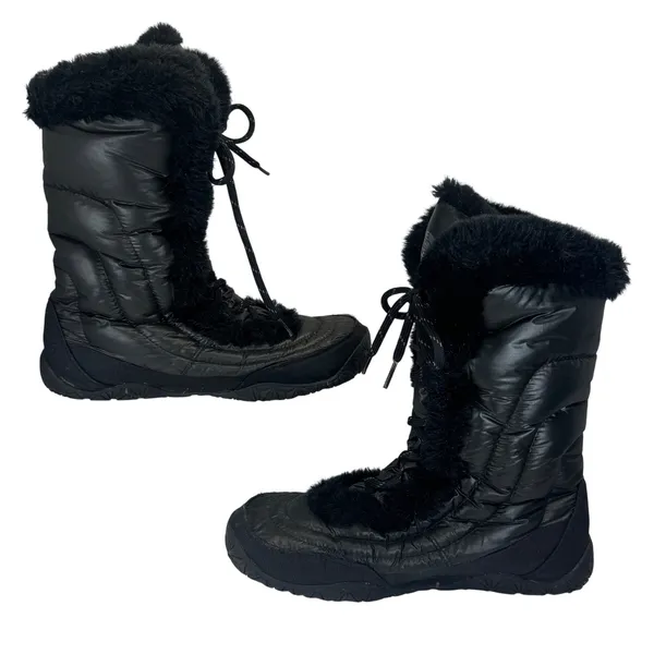 The North Face Nuptse Purna II Winter Boots Black Goose Down Faux Fur Womens 9.5 - Image 6