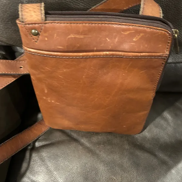 Fossil Brown Leather Crossbody Bag - Image 4