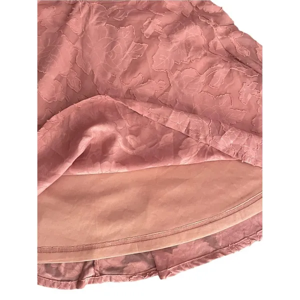Lulus Days of Beauty Burnout Floral Jaquard Skater Dress Vtg Dusty Rose Pink L - Image 10