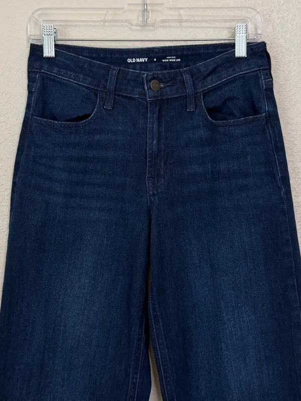NWOT Old Navy Denim High-Rise Wow Wide Leg Women's Jeans, Size 4 - Image 3