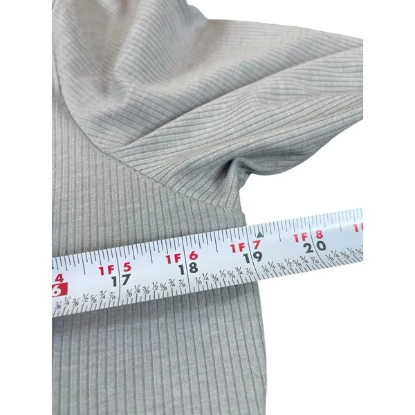 American Eagle XXL Bodysuit Gray Ribbed Long Sleeve Square Neck Henley NWT - Image 10