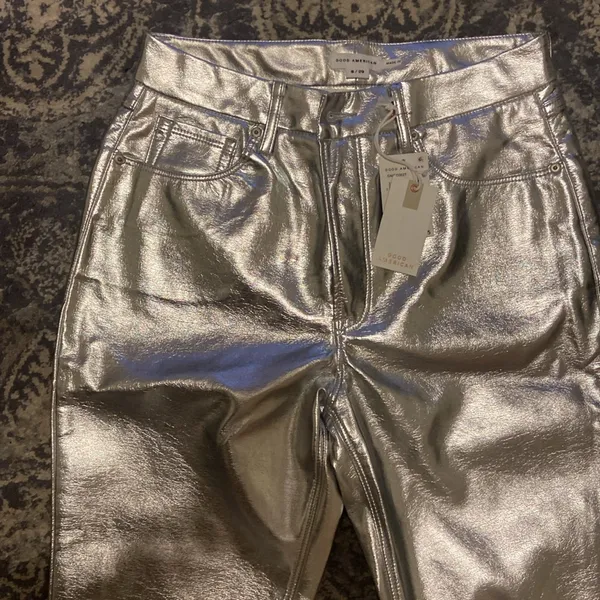 Good American Good Icon Metallic Faux Leather Size 8/29 - Image 3
