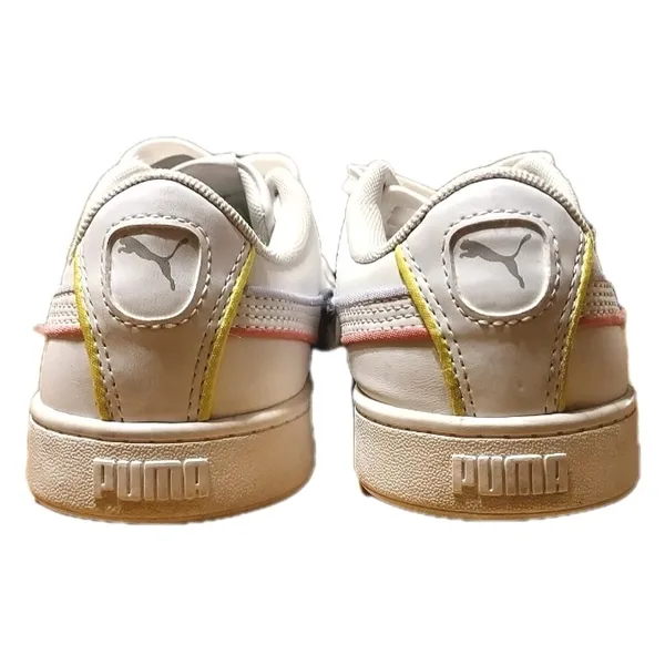 PUMA Vikky V2 Low Top White Sneakers Women's Sz 6.5 Leather lace Up Basketball - Image 2