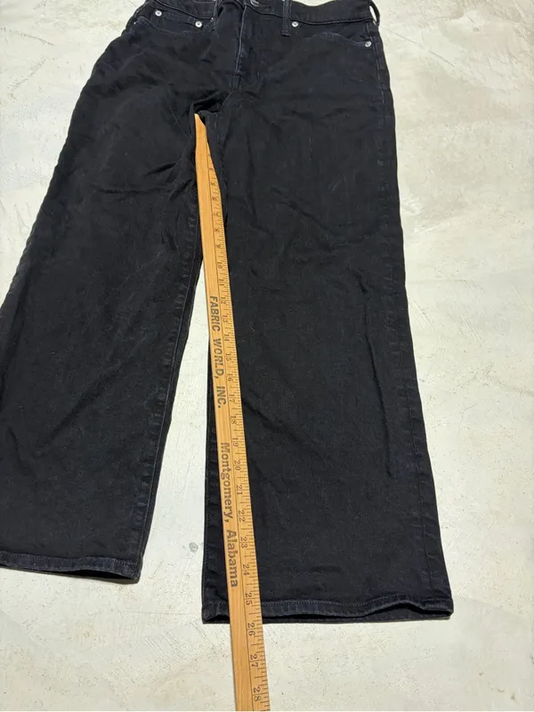 J. Crew re-96-blk ‘96 slim wide Black Jeans 28 - Image 3