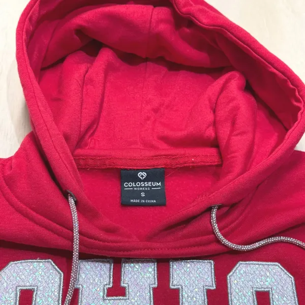 Colosseum Ohio State Buckeyes Womens S Rhinestone Drawstring Bling Hoodie NWT‎ - Image 6