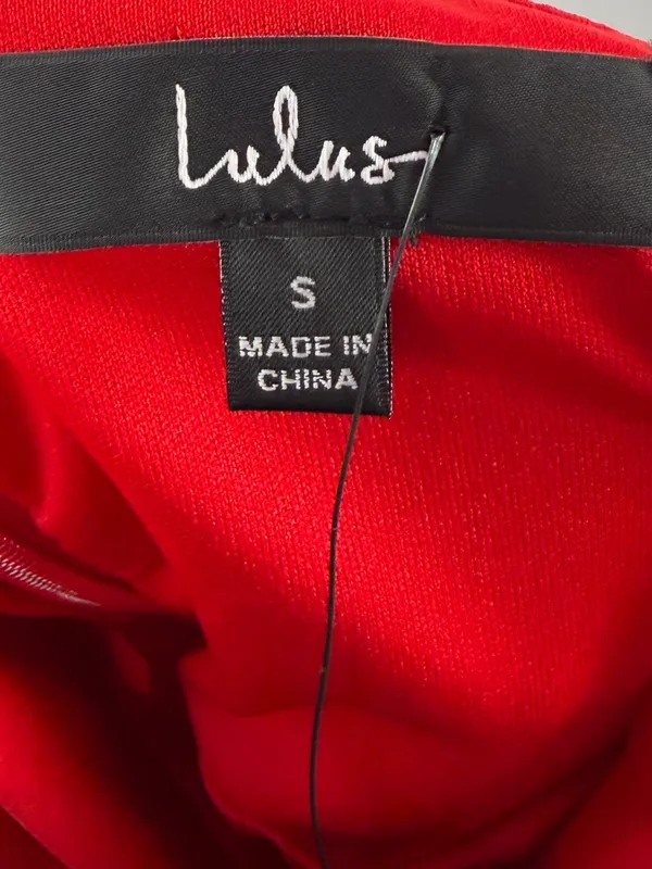 NWT Lulus Party for Two Asymmetrical Bodycon Mini Dress in Red‎ Size Small - Image 11
