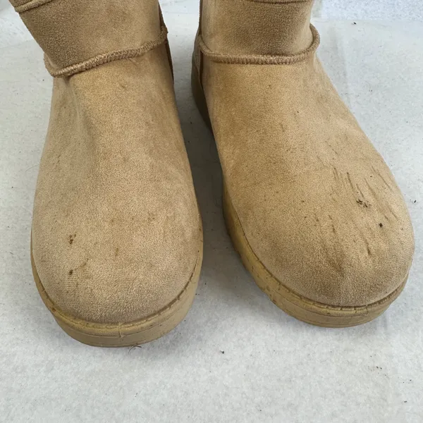 SO Goods for Life Tan Faux Suede Fur‎ Lined Short Ankle Boots Womens Size 7.5 - Image 8