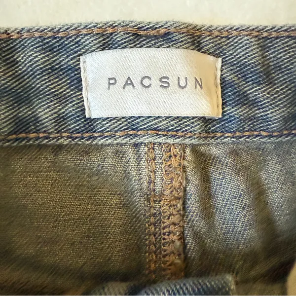 PACSUN Wide Leg High Rise Baggy Jeans Dark Wash size 23 00 - Image 4