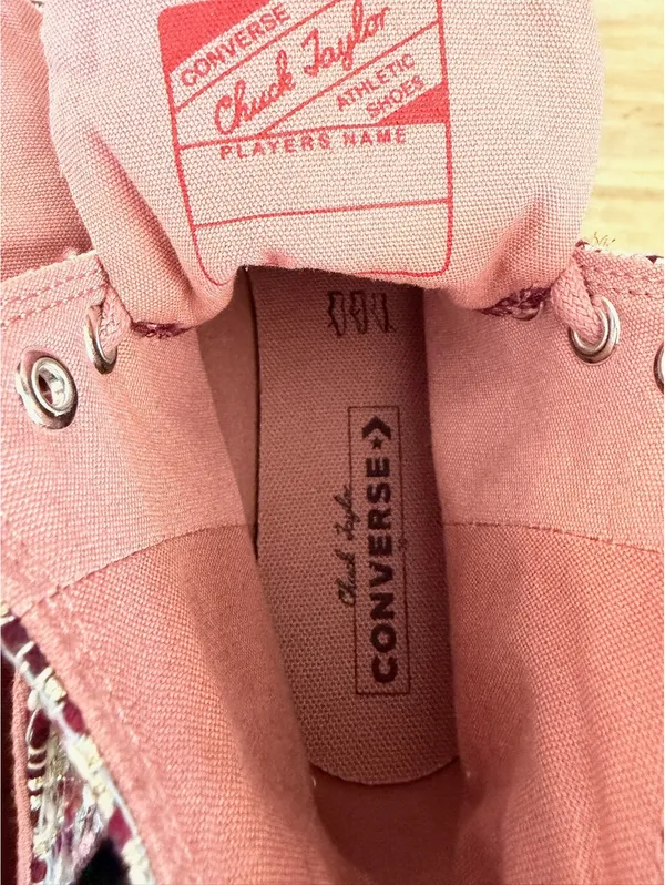 Converse Chuck Taylor All Star high top tweed sneakers pink - Image 9