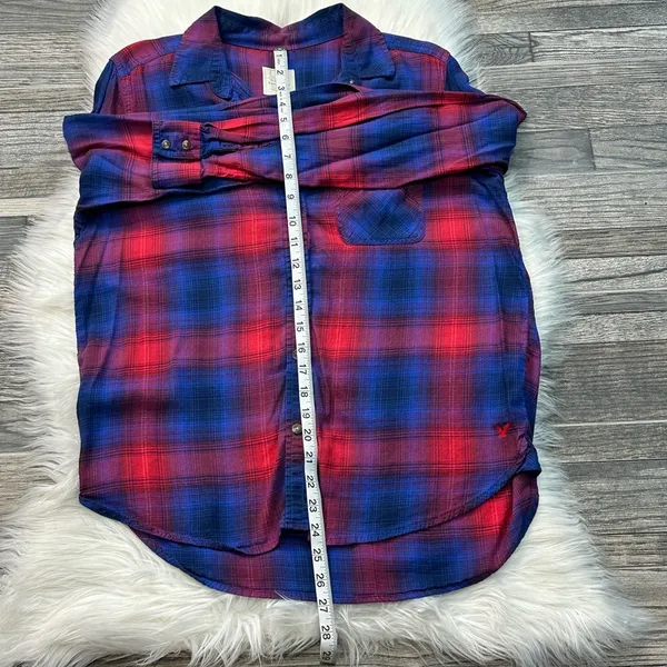 American Eagle Vintage Boyfriend Button Down Flannel Shirt - Image 5