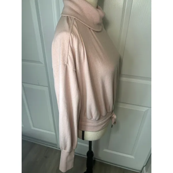 Sweaty Betty Harmonise Luxe Fleece Pullover S Pink Roll Neck‎ Drawstring Italy - Image 2