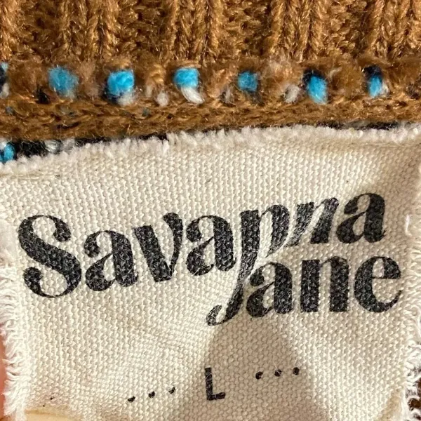 Savanna Jane sweater Aztec tribal southwestern fair isle pullover sweater Large - Image 6