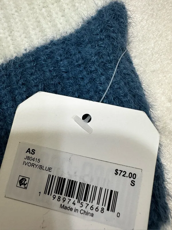 Altar'd State Blue and Cream Striped Button-Front Cropped Cardigan Size Small - Image 10
