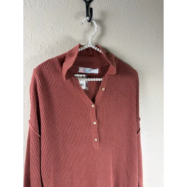 NEW Free People Beach XS Sweater Mini Dress Canyon Sunset Knit Lagenlook Boho - Image 4