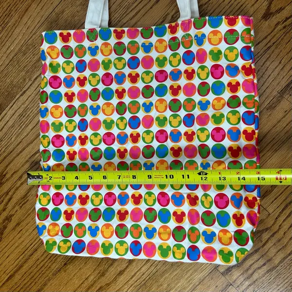 Disney Mickey Mouse Multicolor Rainbow Canvas Tote Bag - Image 11