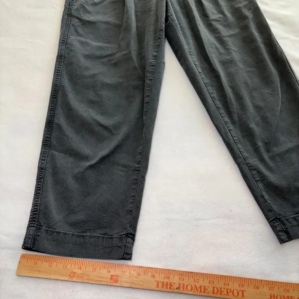 Anthropologie Slouched Trousers Gray Button Fly Pants Womens Size 26 Wide Leg - Image 4