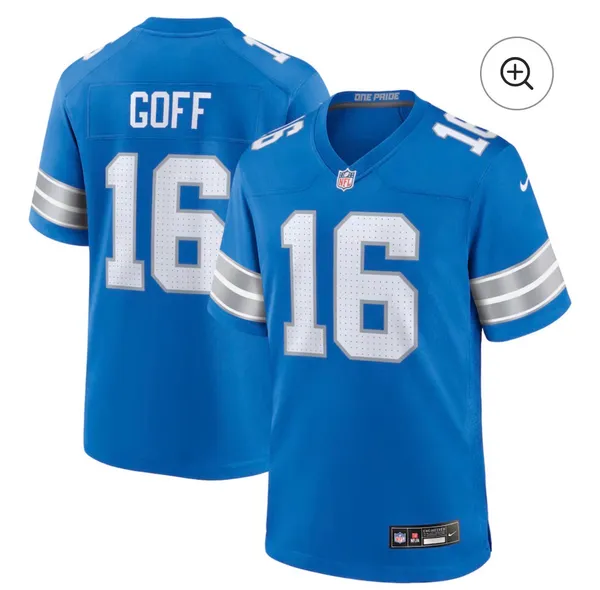Men's Detroit Lions Jared Goff Nike Blue Game Jersey - Image 2