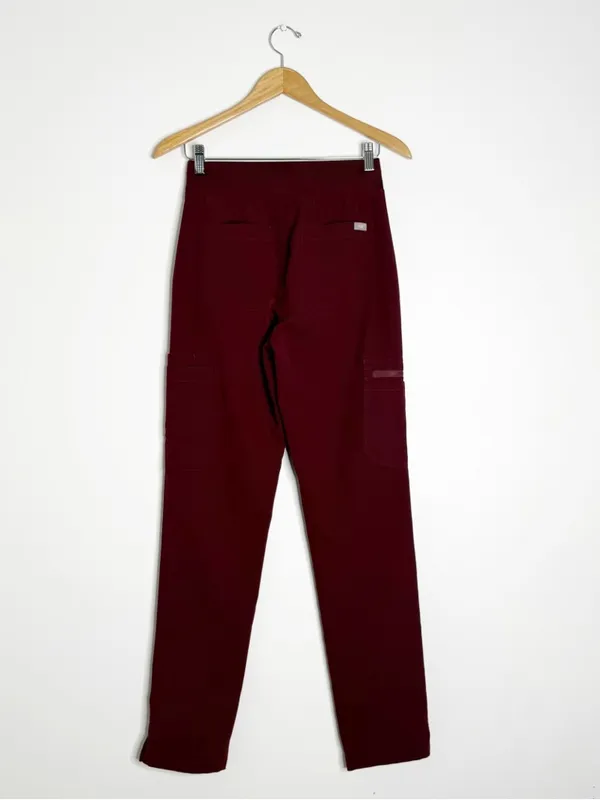 FIGS Yola High Waisted Scrub Pants Burgundy XS Tall - Image 4