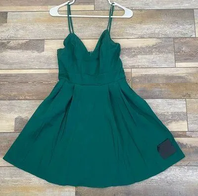 Lulus Green Satin Mini Dress - Image 3