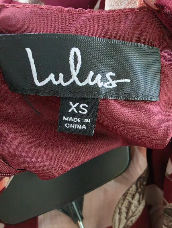 Lulus Into Bloom Burgundy Floral Print Maxi Dress size X Small - Image 13
