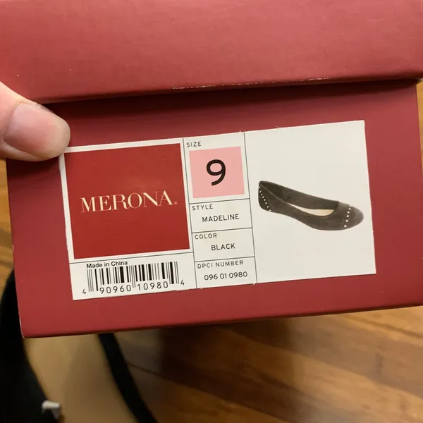 Merona‎ Madeline Black Studded Ballet Flats Women Size 9 Faux Suede Gold Studs - Image 4