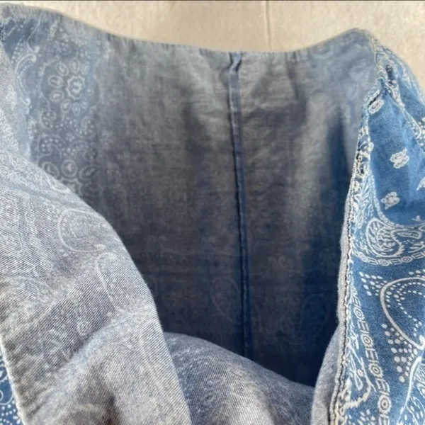 Cortefiel Denim Paisley‎ Bandana Print Dress - Image 7