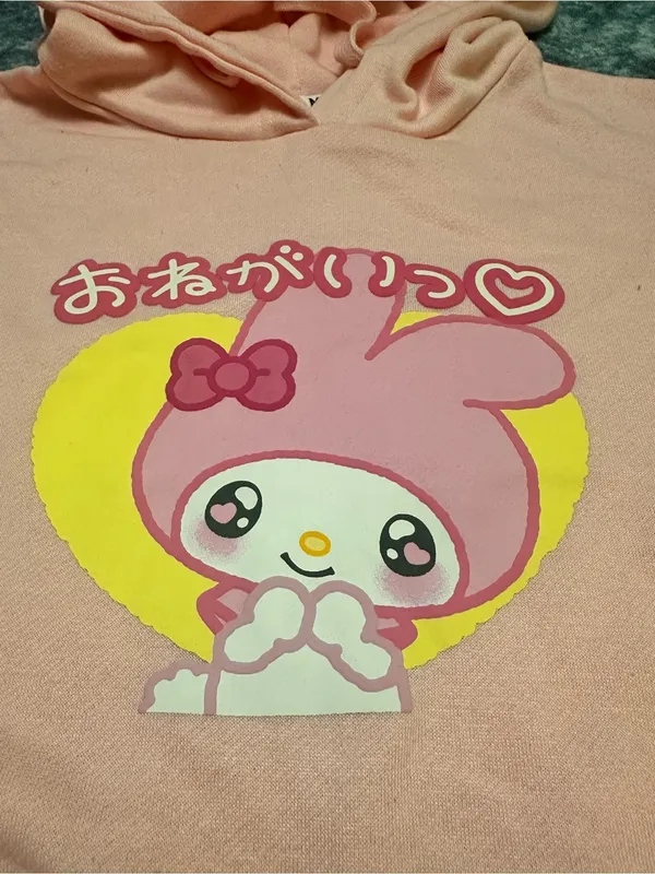 Sanrio Women’s Pink & Yellow My Melody Graphic Hoodie M - Image 2