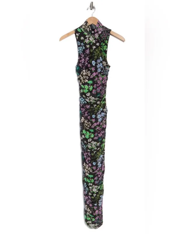 AFRM LOS ANGELES Sonia Ruched floral Mesh Maxi Dress - Image 3