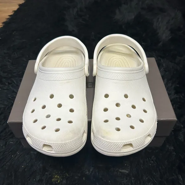CROCS white clogs mules sandals shoes  - Image 6