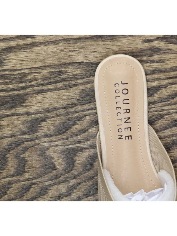 NWT Journee Collection Womens Knit Slip-On Aniee Mules ANIEE Beige Brown 7M - Image 14
