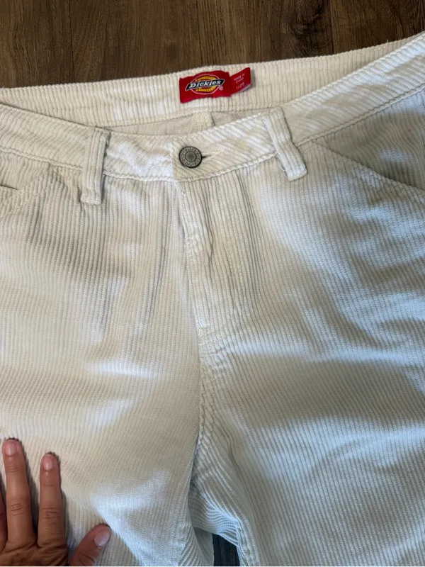 Dickies Cream Wide-Leg Corduroy Pants - Image 3