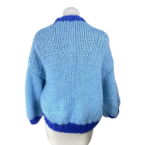 Princess Polly Lester Womens Blue Crochet Long Sleeve Cardigan Sweater Top Sz XS - Image 4