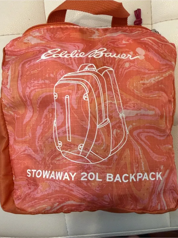 🎒🎒🎒BOGOHO🎒🎒🎒Eddie Bauer Coral Pink Marble Stowaway Backpack - Image 14