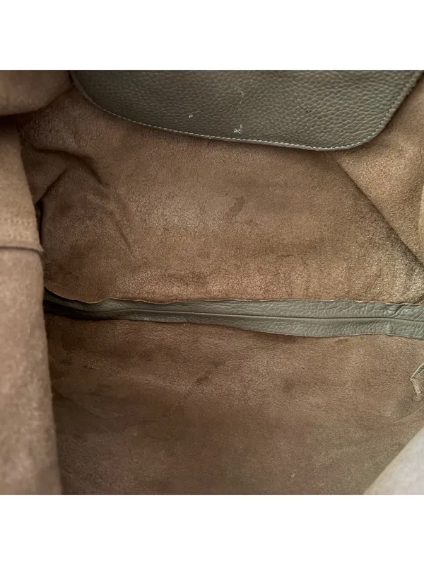 Cuyana Pebbled Leather Tote Bag Purse Taupe Monogram CAS - Image 7