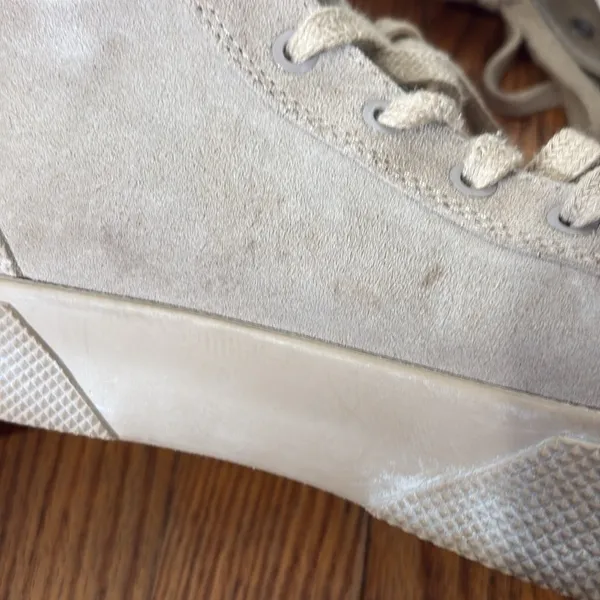 Zara Taupe Suede Faux Fur Trim High Top Platform Sneakers EU 39 US 8 Chunky‎ - Image 7