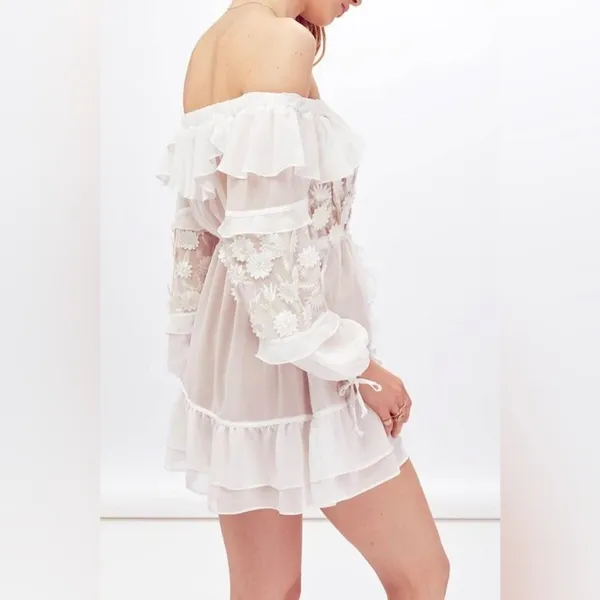 For Love And Lemons Off Shoulder Carolina Dress white Lace NWOT - Image 5