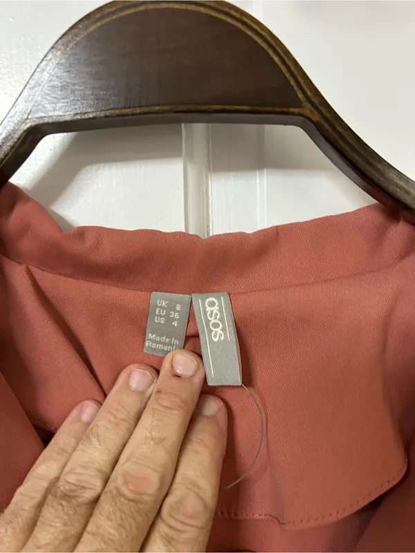 ASOS Rust Button-Front Tunic Dress - Image 3