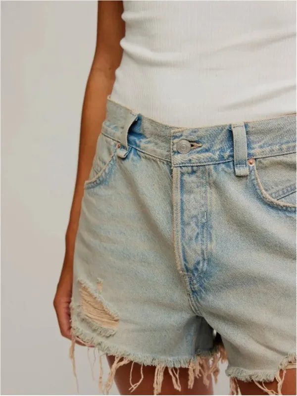 FREE PEOPLE NWOT We The Free Now Or Never Denim Shorts / Well Worn - Image 6