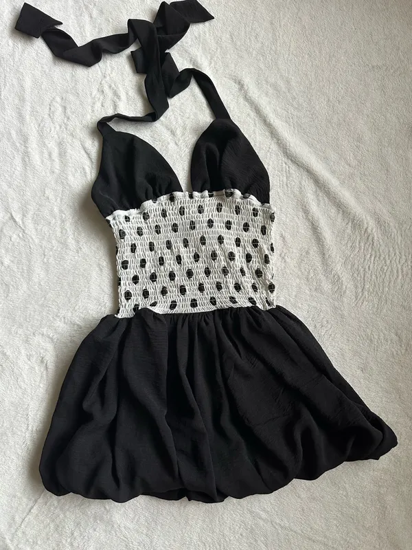 Outcast Clothing ROSLEIGH MINI DRESS BLACK AND WHITE - Image 3