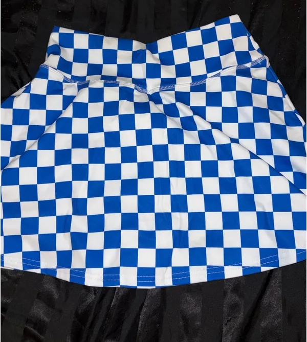 Blue Checkered Skirt - Image 2