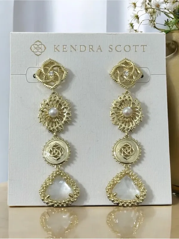 Kendra Scott Brielle Linear Statement Earrings Gold - Image 6