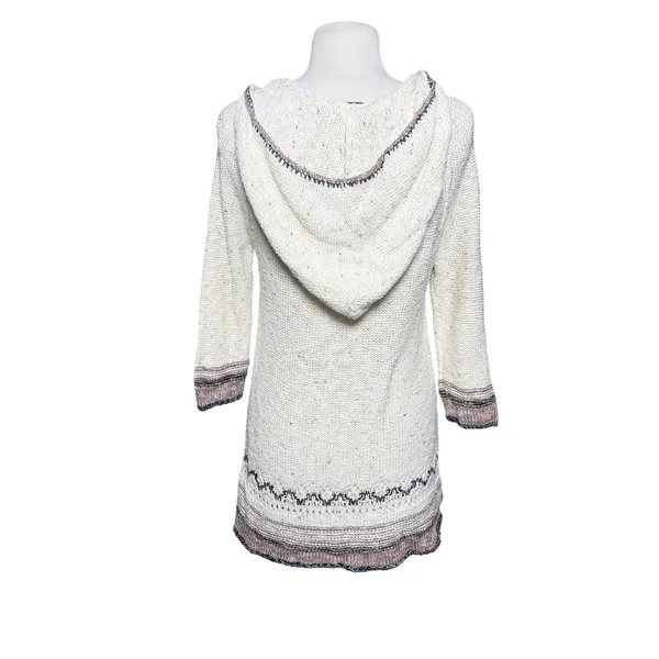 FREE PEOPLE Women’s Y2K Wool Blend Embroidered Hooded Sweater Tunic - Image 5