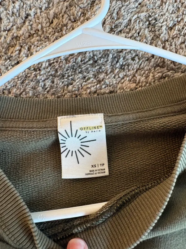 Olive Green Aerie Sweatshirt Crewneck - Image 4