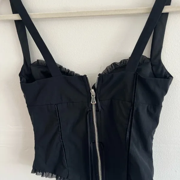 Tiger Mist XC Lace Up Black Crop Corset Blouse - Image 6