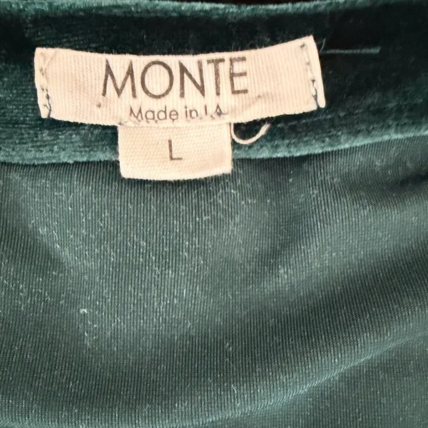 Monte The Label Emerald Velvet Square Neck Whimsigoth Mini Dress Large. - Image 6