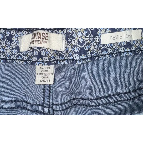 Vintage America Boho Southwestern Embroidered Jeans Women's 12 Hippie Aztec - Image 6