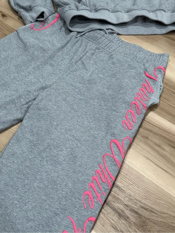 White Fox Lucky Thirteen Shaya Hoodie and Wide Leg Sweatpants Women’s Large - Image 3